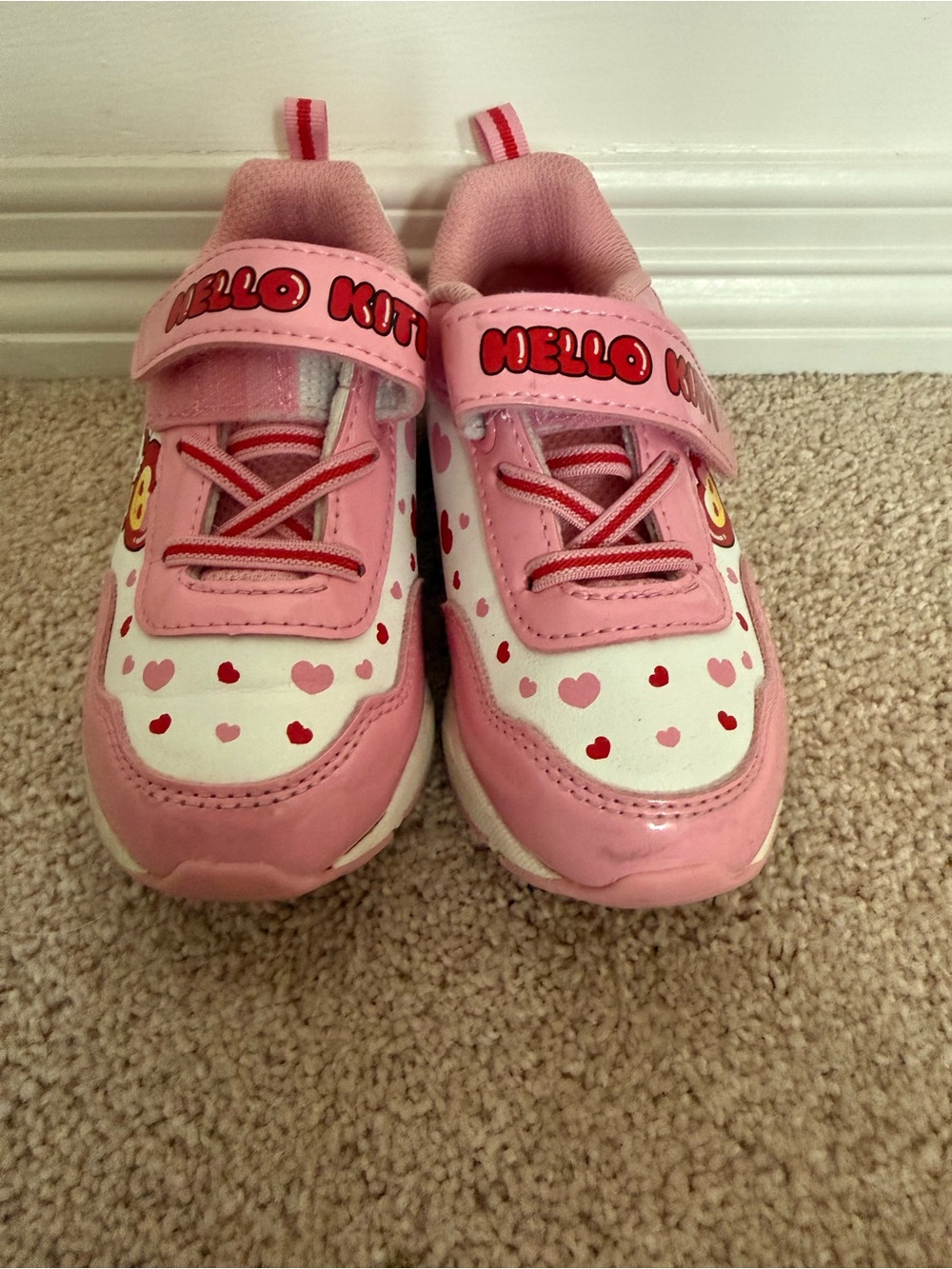 Hello Kitty Girls Light-Up Sneakers – Pink & White size 10